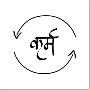 Karma in Hindi Cycle of Life Spirituality Hindu Dharma T-shirt Posters and Art